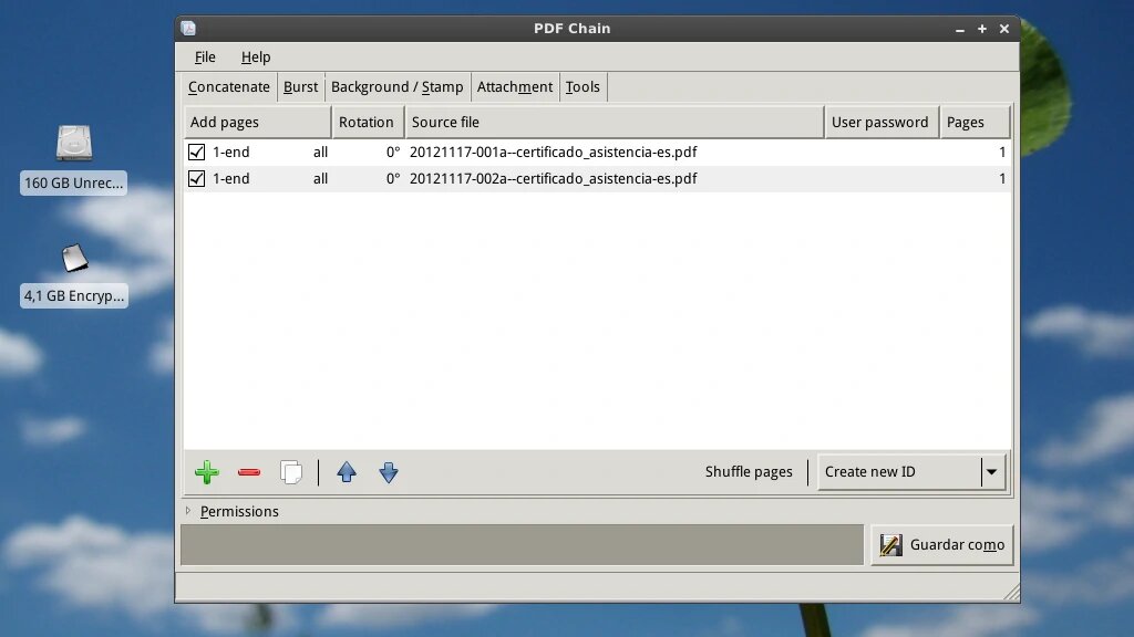 Cómo unir o concatenar archivos PDF en sistemas GNU/LiNUX (entorno gráfico).