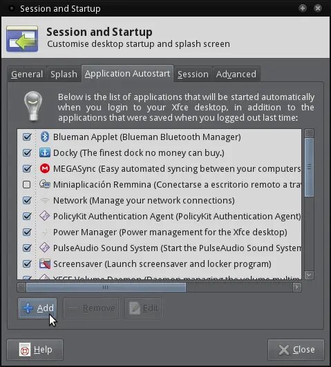 Session and Startup.