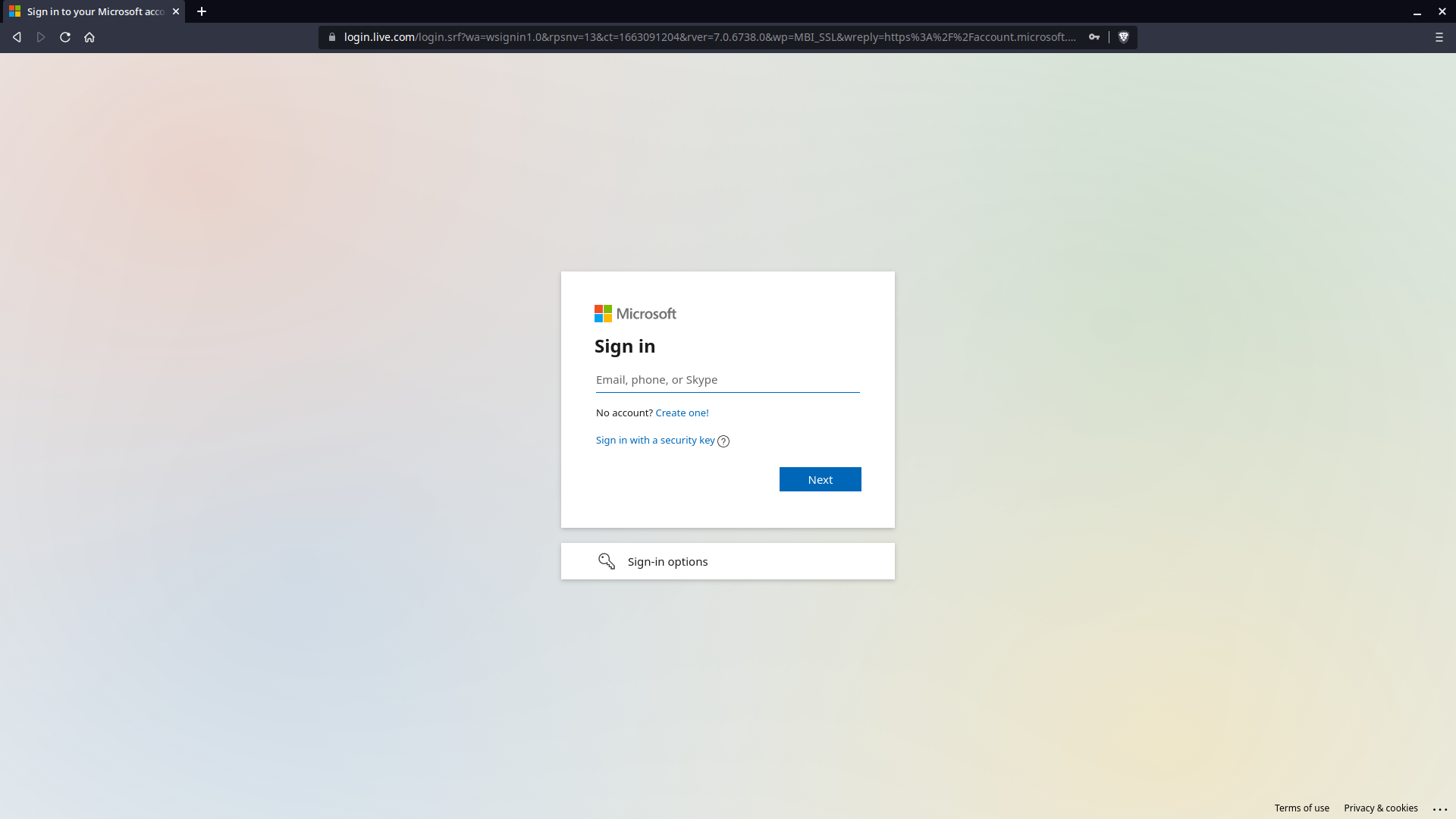 Microsoft Login.